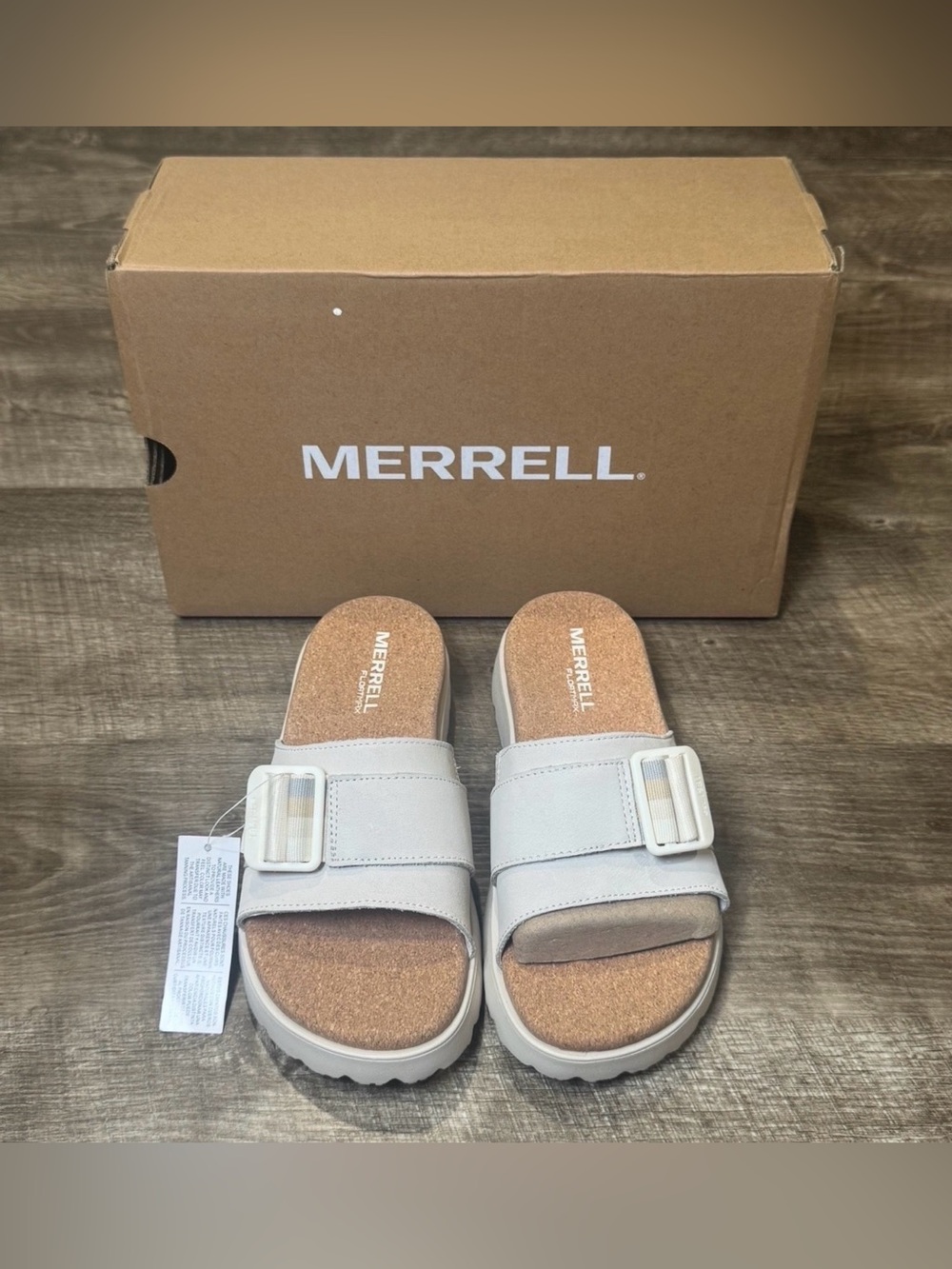 Merrell Women's Fleur Slide Sandal Chalk Color New With Box Size 5